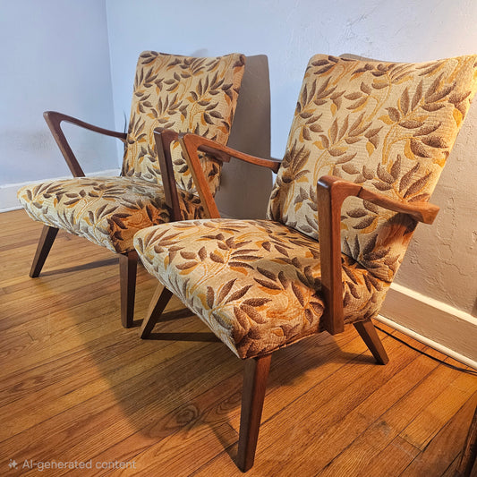 Pair Mid Century Modern Arm Chairs