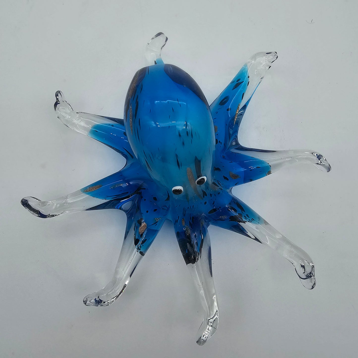 Murano Style Hand Blown Art Glass Octopus Paperweight