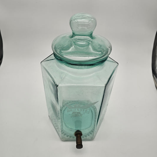 Pierre Smirnoff Vodka Infusion Green Glass Decanter Dispenser Jar