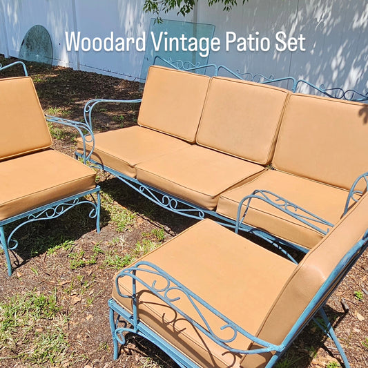 Mid Century Woodard or Santerini style 3 piece patio set