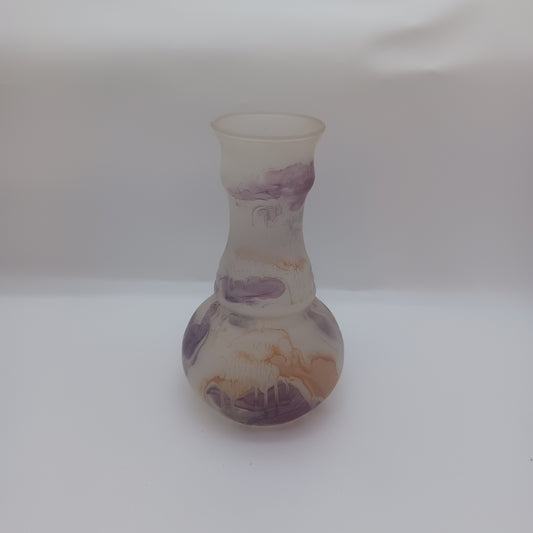 White and purple spot vase