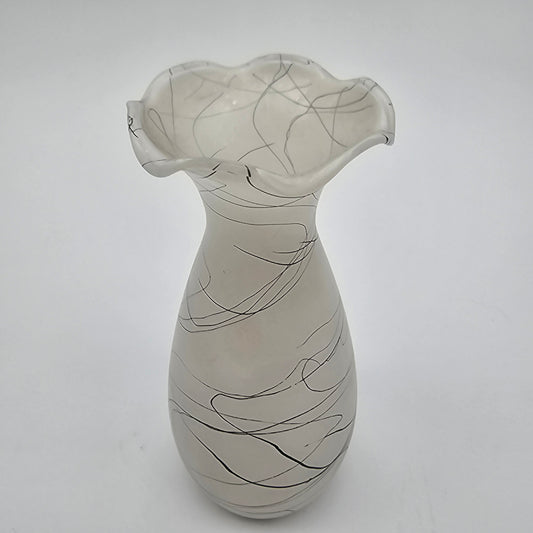Vintage Frosted Glass Bud Vase