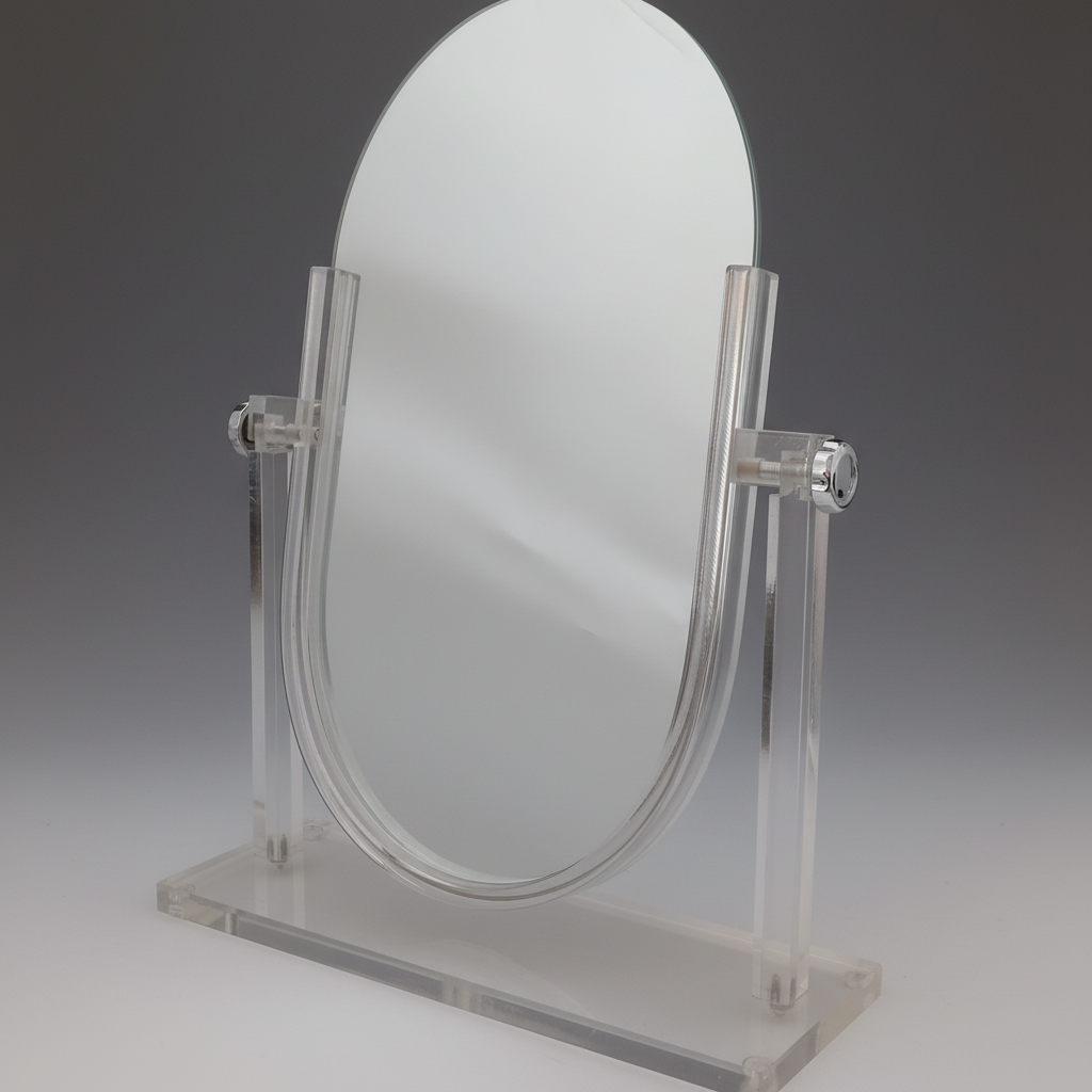 Large Lucite Vanity Mirror 2 Sided