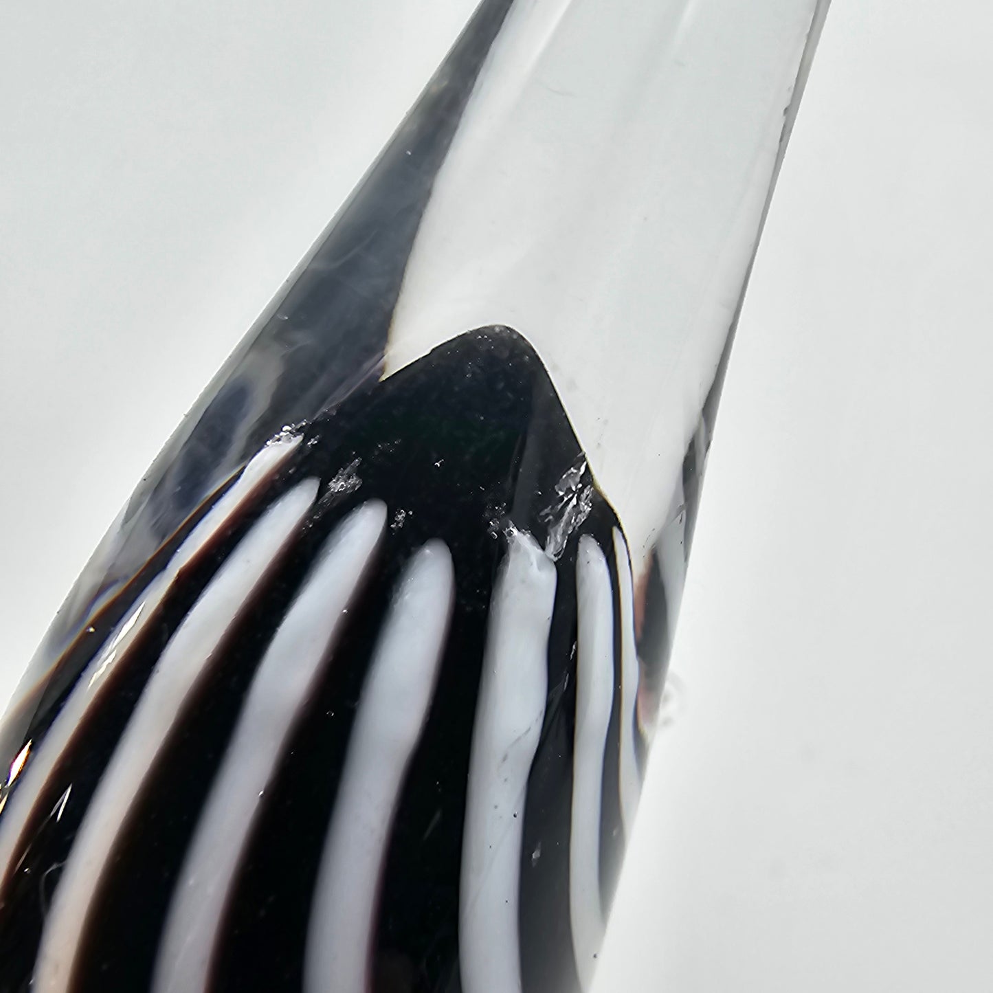 Vintage Murano style black and white penguin and fish paperweights