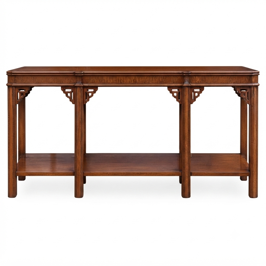 Chippendale-style two-tier console table by Lane