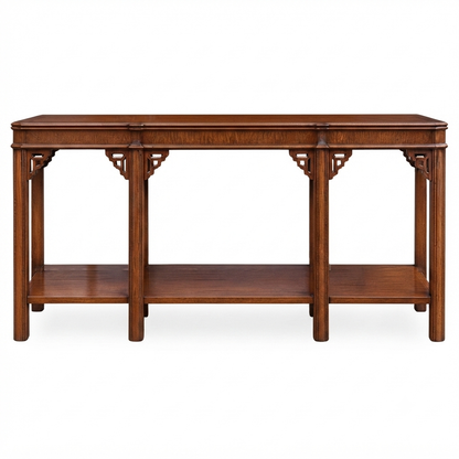Chippendale-style two-tier console table by Lane