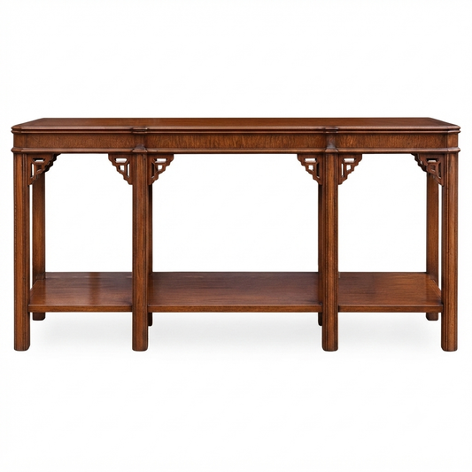 Chippendale-style two-tier console table by Lane