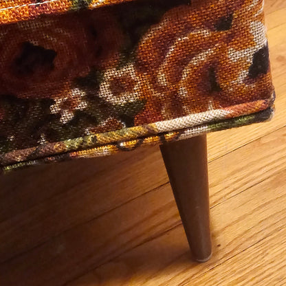 Vintage Floral 1970s Ottoman Footstool