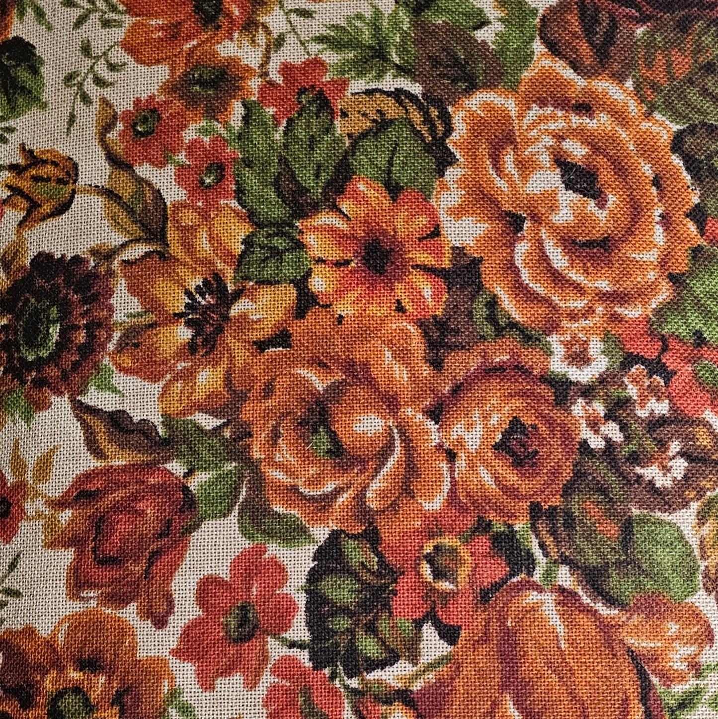 Vintage Floral 1970s Ottoman Footstool