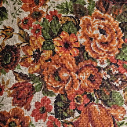 Vintage Floral 1970s Ottoman Footstool