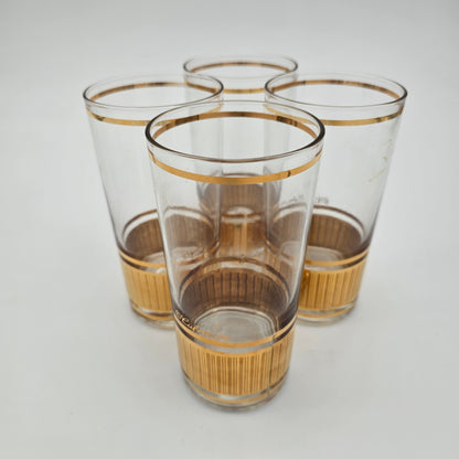 Mid-century modern gold accented barware glassware signed Culver