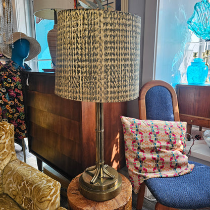 Vintage Brass Faux Bamboo Table Lamp