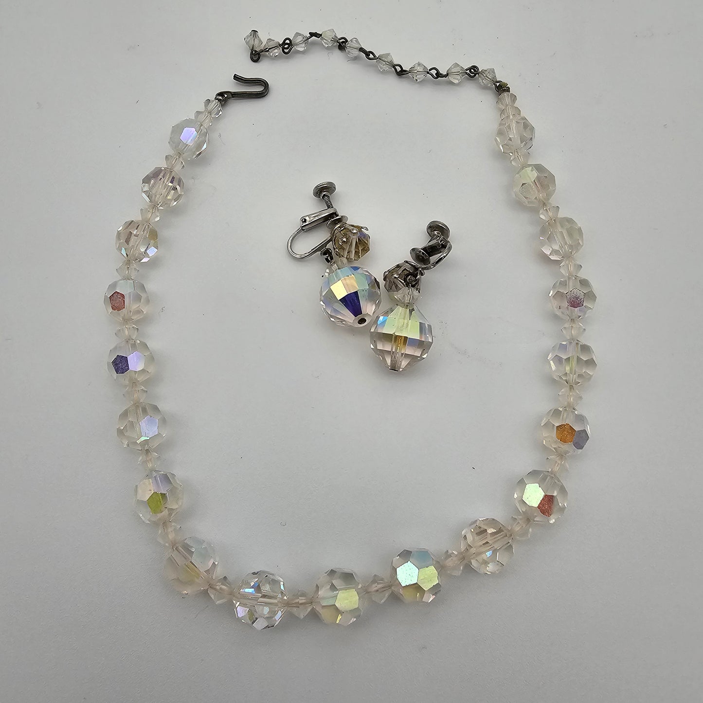 Vintage Aurora Borealis earrings & Necklace