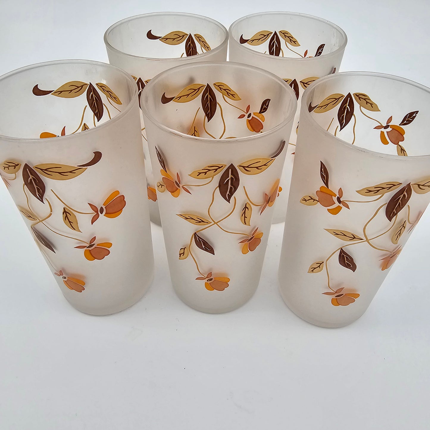 Vintage Libbey High Ball Autumn Glasses 5