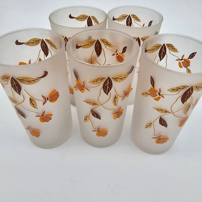 Vintage Libbey High Ball Autumn Glasses 5