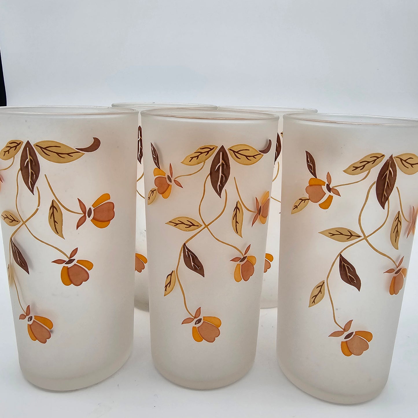 Vintage Libbey High Ball Autumn Glasses 5