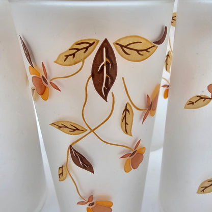 Vintage Libbey High Ball Autumn Glasses 5