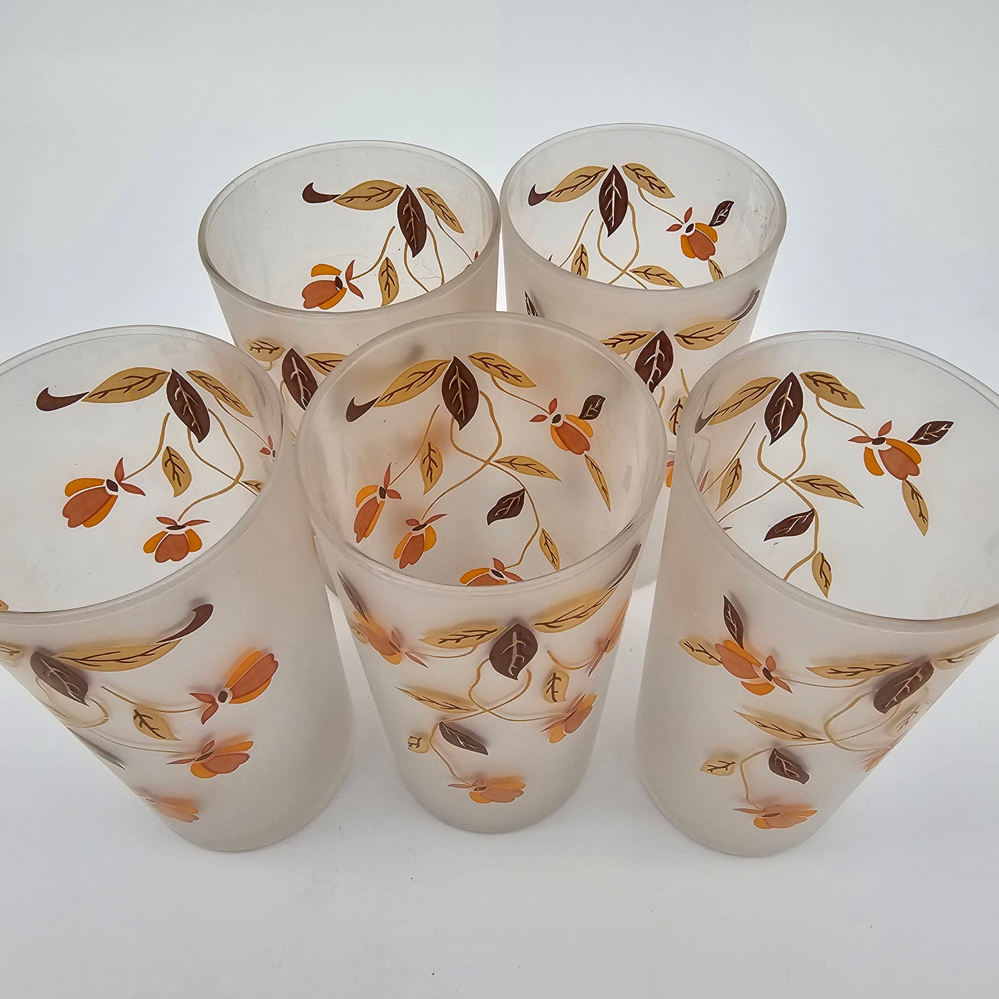 Vintage Libbey High Ball Autumn Glasses 5