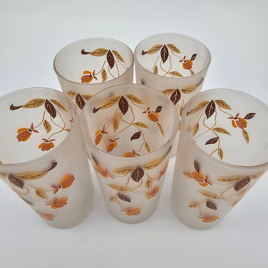 Vintage Libbey High Ball Autumn Glasses 5