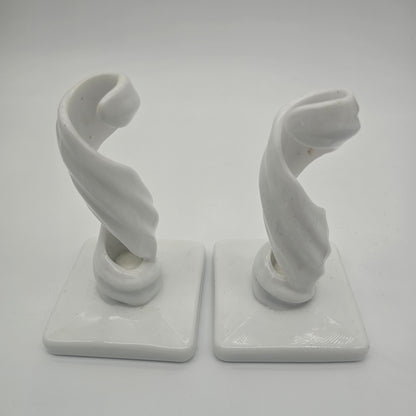 Vintage Westmoreland Milk Glass Candle Holders "Lotus Spiral Twist" Pattern