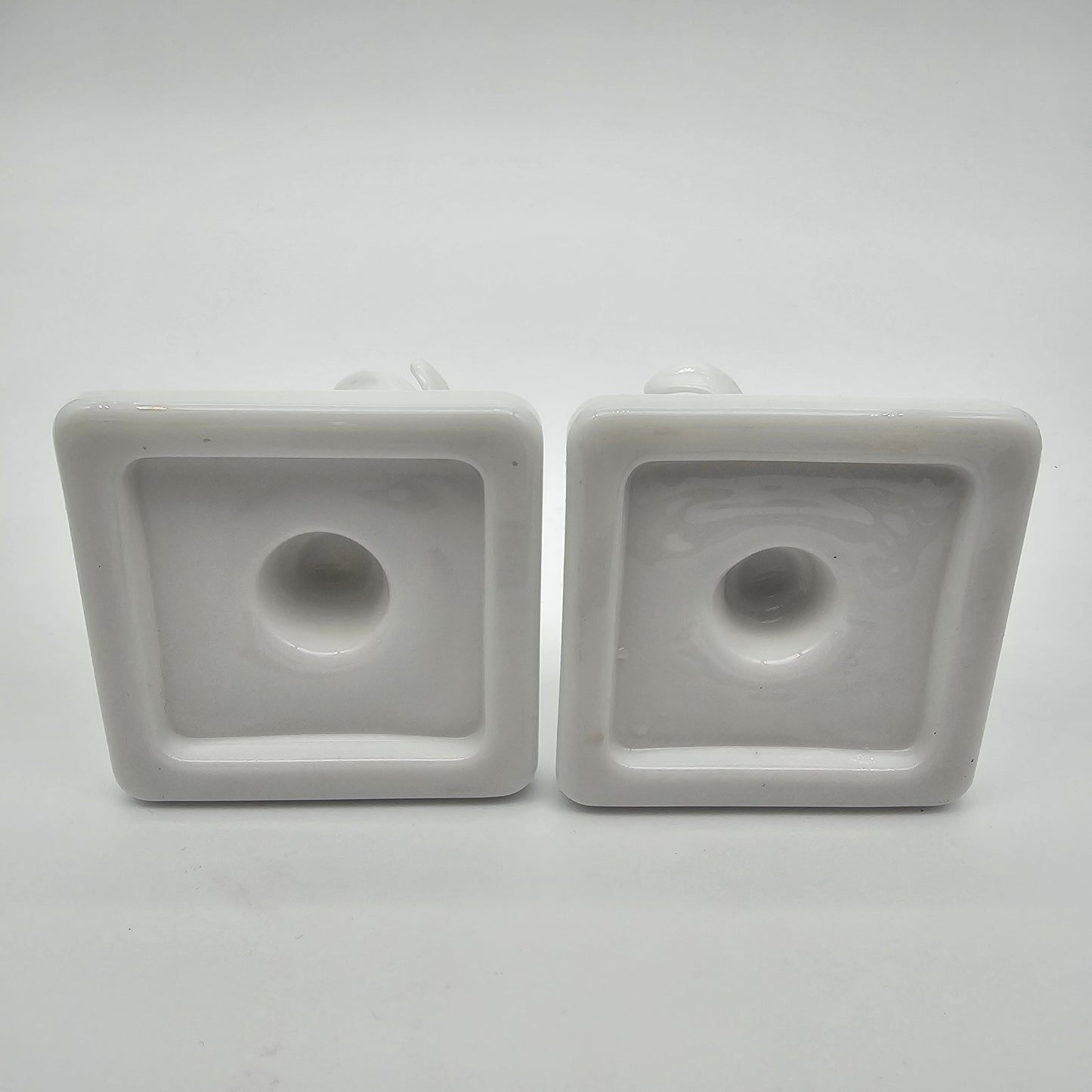 Vintage Westmoreland Milk Glass Candle Holders "Lotus Spiral Twist" Pattern