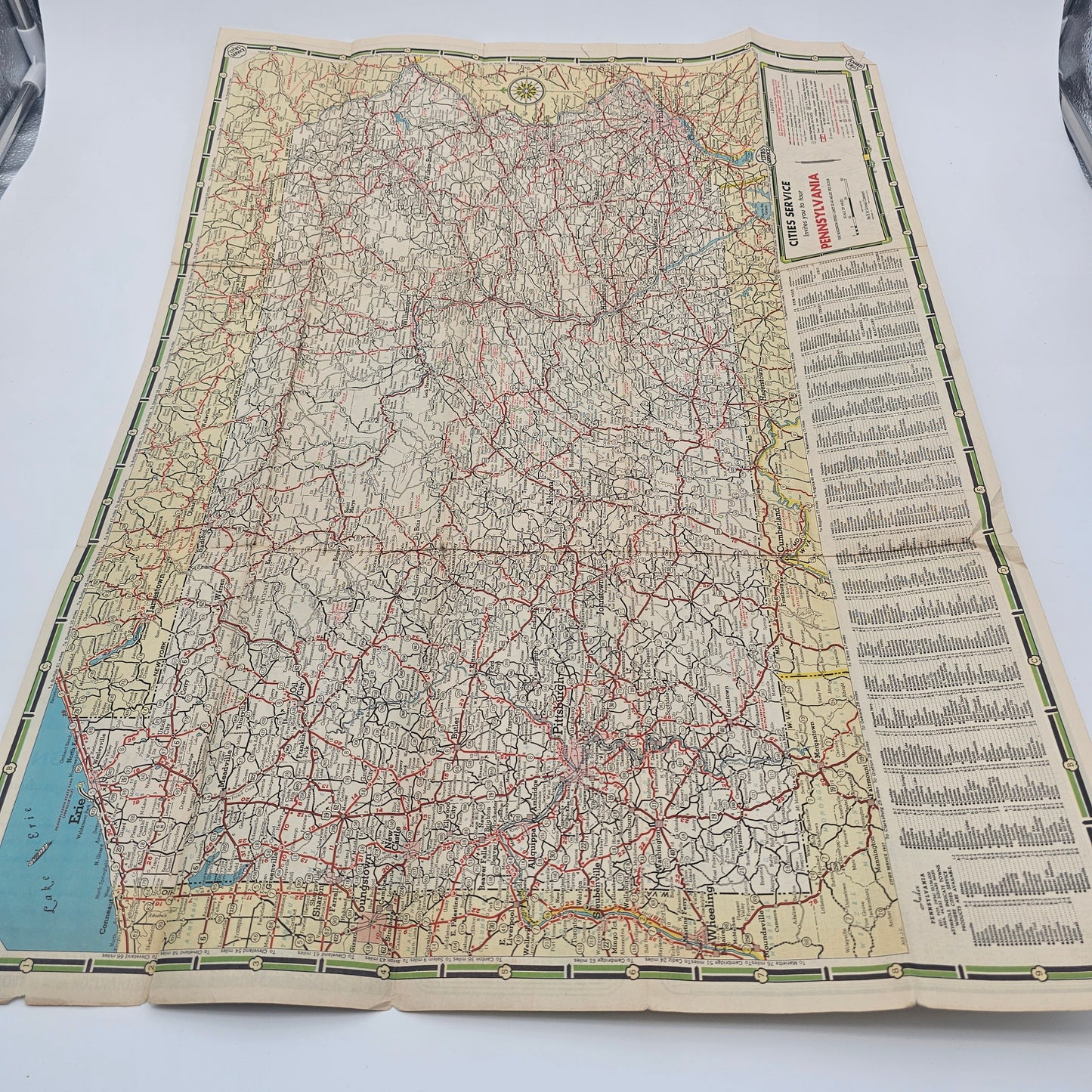 Vintage Map State Pennsylvania