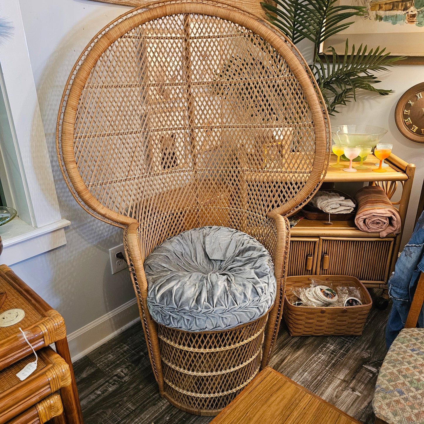 Vintage Wicker Peacock Chair