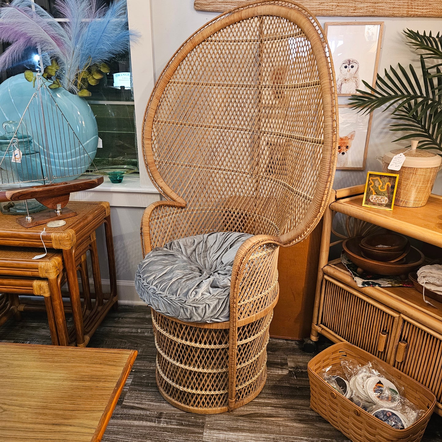 Vintage Wicker Peacock Chair