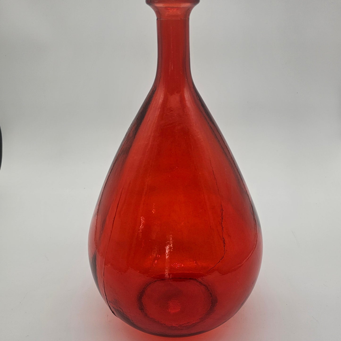Vintage Orange Blown Glass Bottle Vase