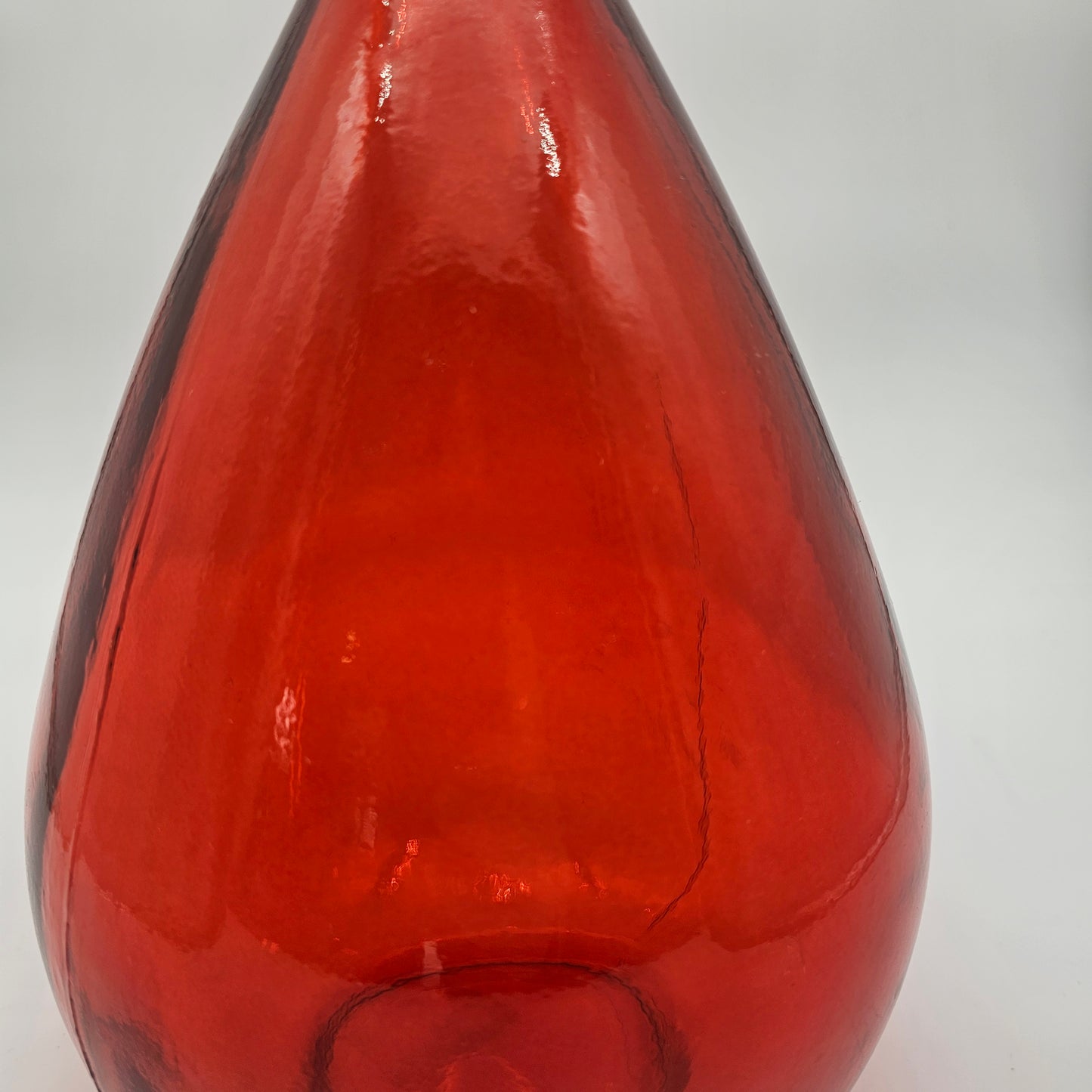 Vintage Orange Blown Glass Bottle Vase