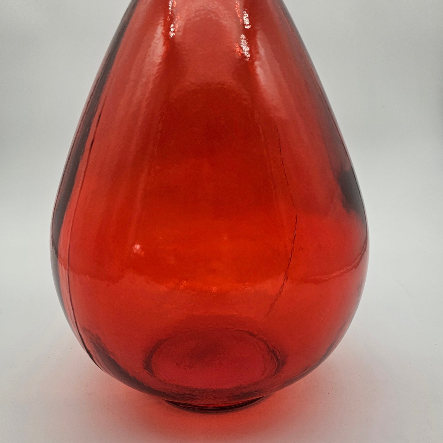 Vintage Orange Blown Glass Bottle Vase