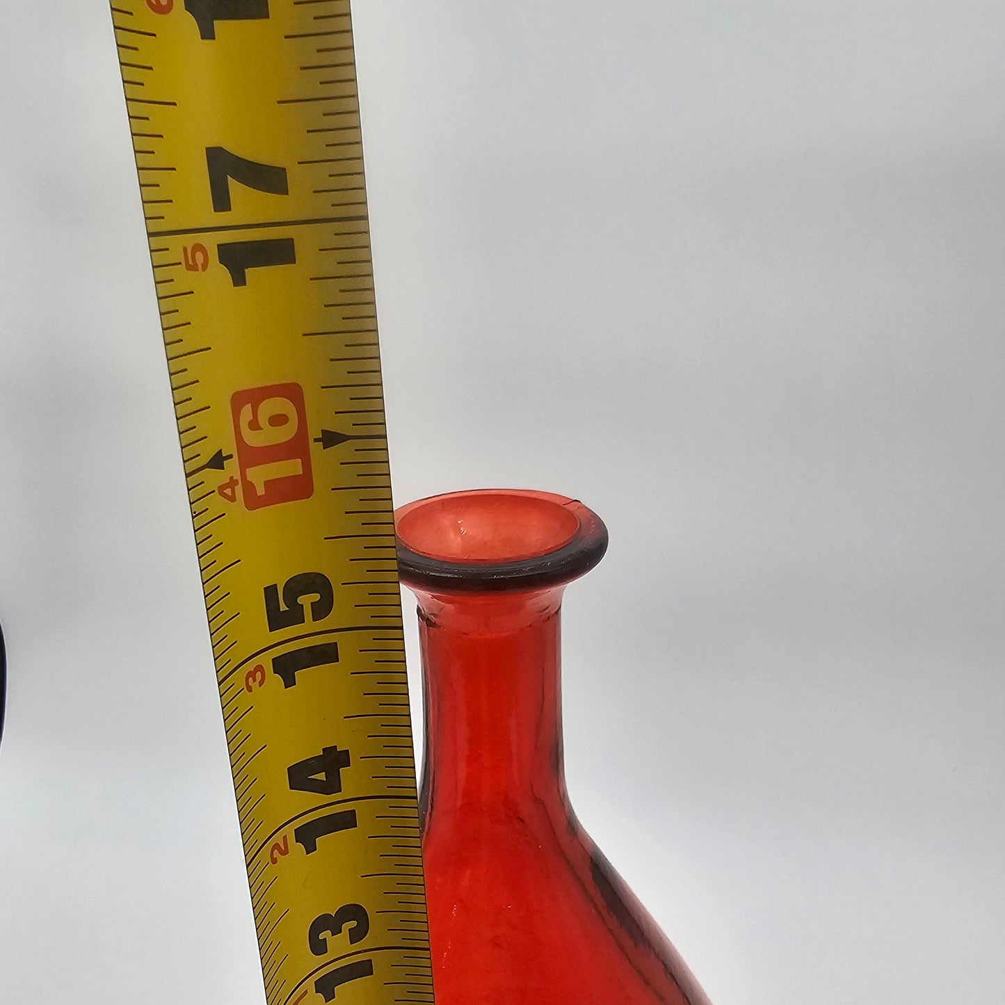 Vintage Orange Blown Glass Bottle Vase