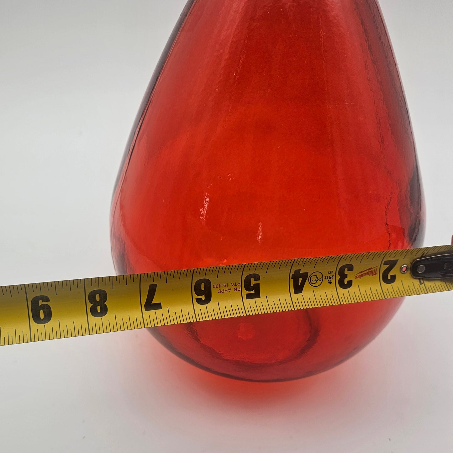 Vintage Orange Blown Glass Bottle Vase