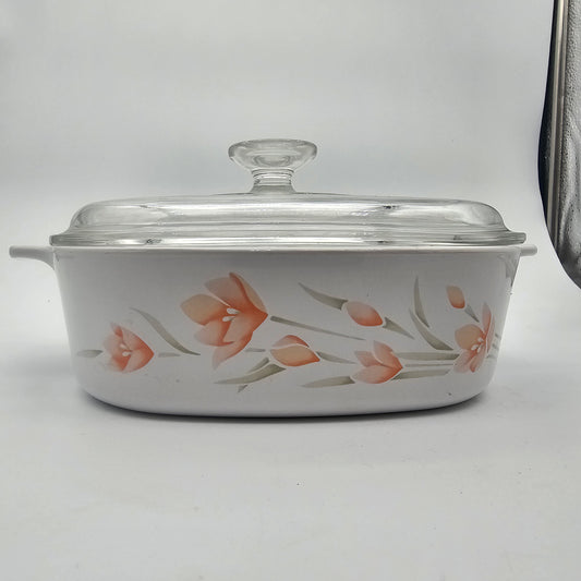 Vintage Corning Ware Peach Casserole 2L