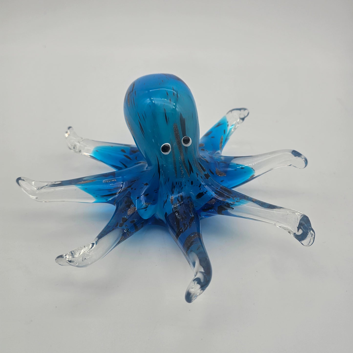 Murano Style Hand Blown Art Glass Octopus  Paperweight