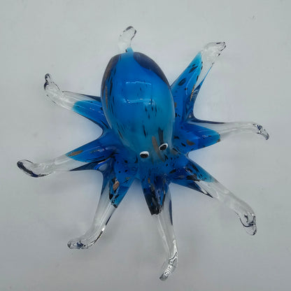 Murano Style Hand Blown Art Glass Octopus  Paperweight