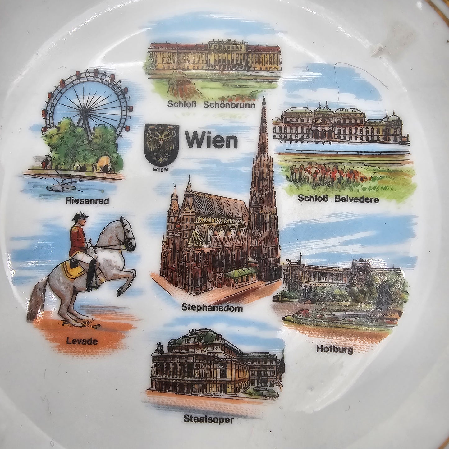 Vintage Souvenir Ashtray Vienna Austria