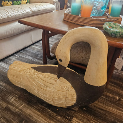 Vintage Wood Carved Swan