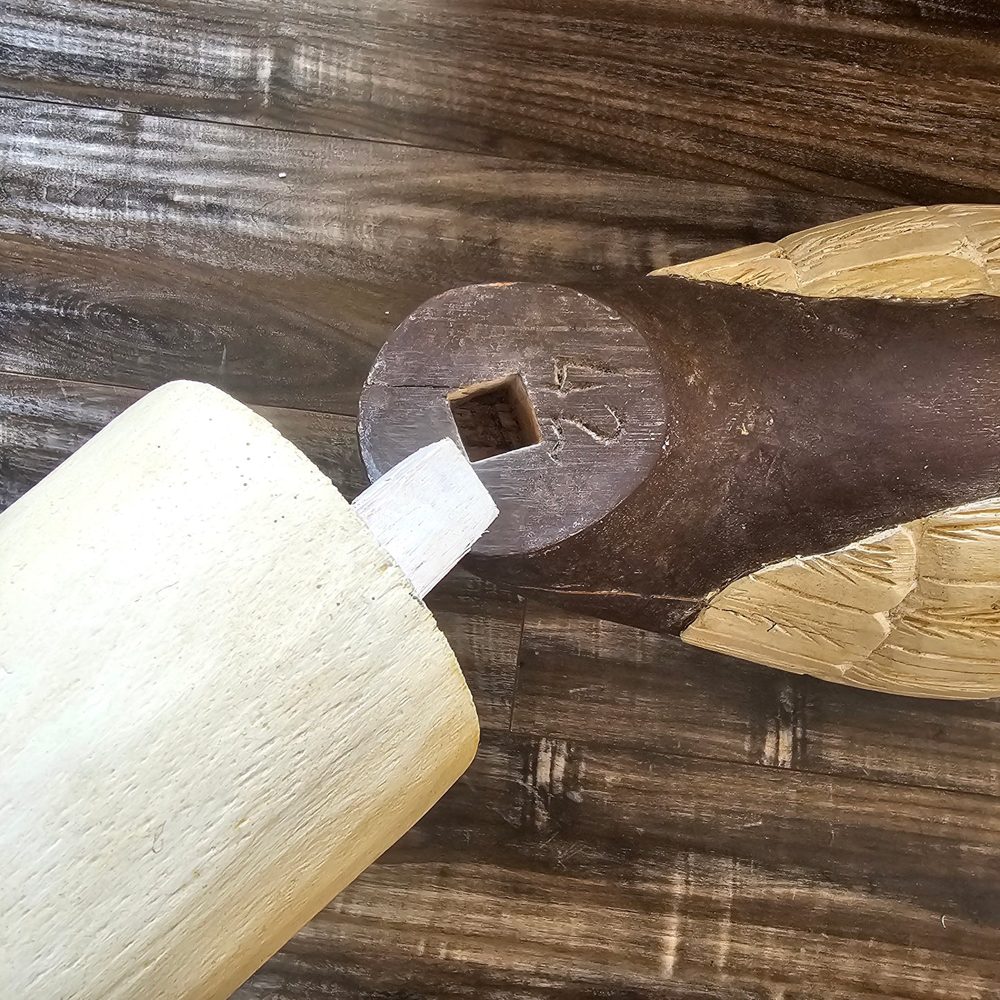Vintage Wood Carved Swan