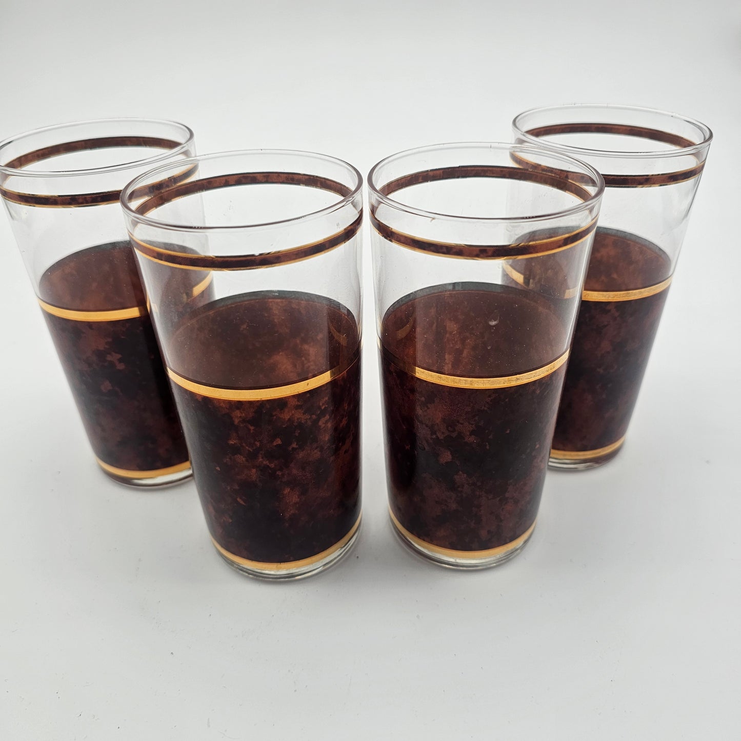 Vintage Culver "Tortoise" Barware Glasses