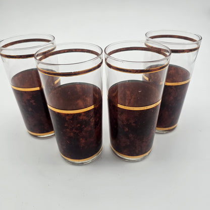 Vintage Culver "Tortoise" Barware Glasses