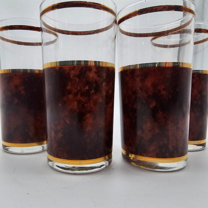 Vintage Culver "Tortoise" Barware Glasses