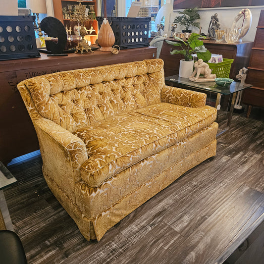 Vintage Hollywood Regency Velvet Loveseat