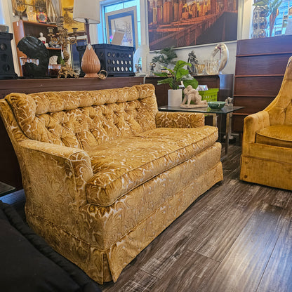 Vintage Hollywood Regency Velvet Loveseat