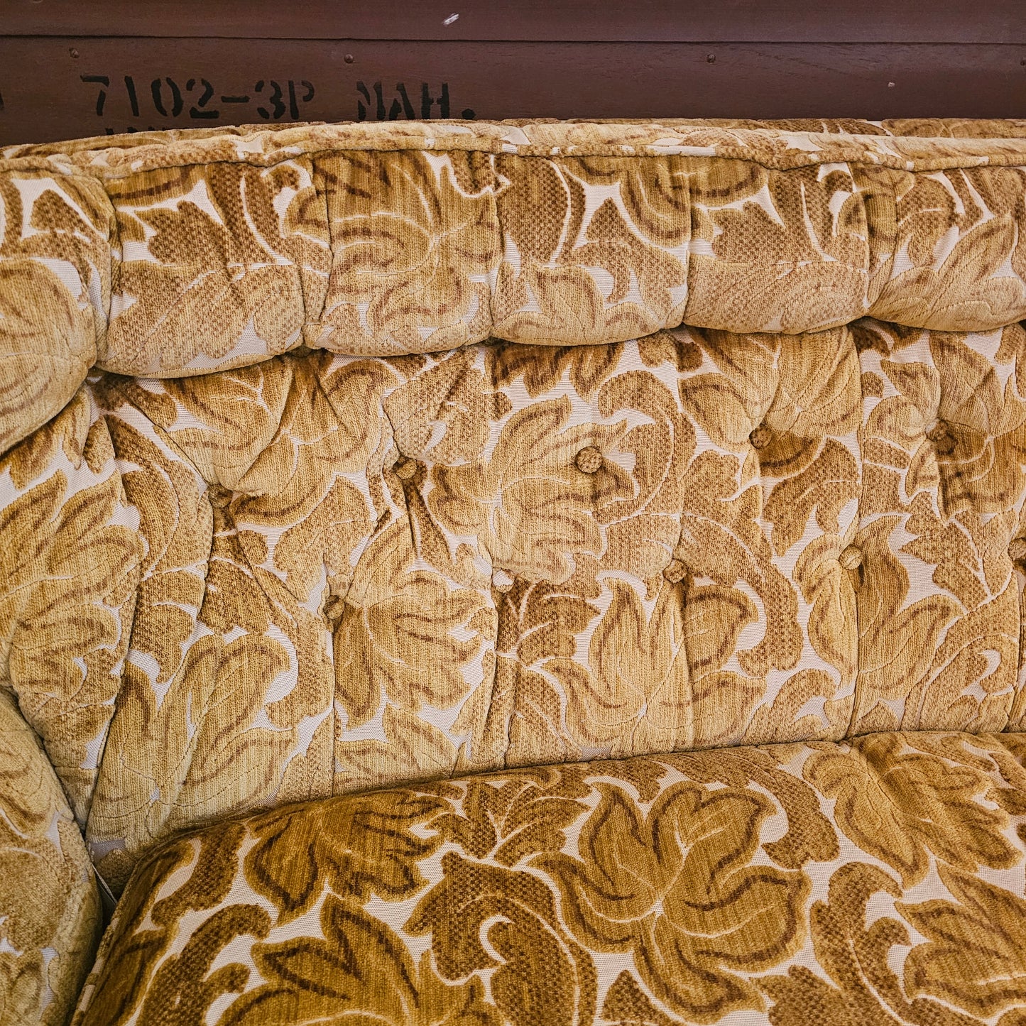 Vintage Hollywood Regency Velvet Loveseat