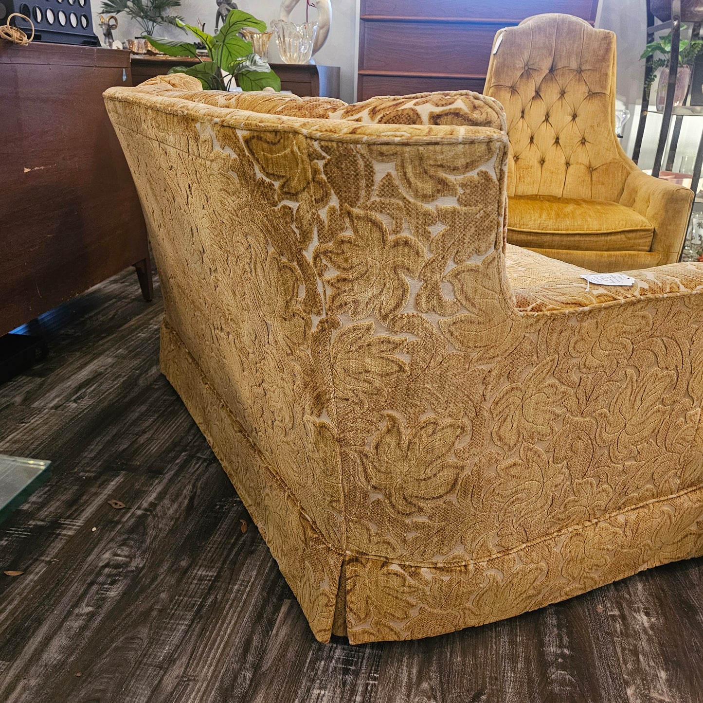 Vintage Hollywood Regency Velvet Loveseat