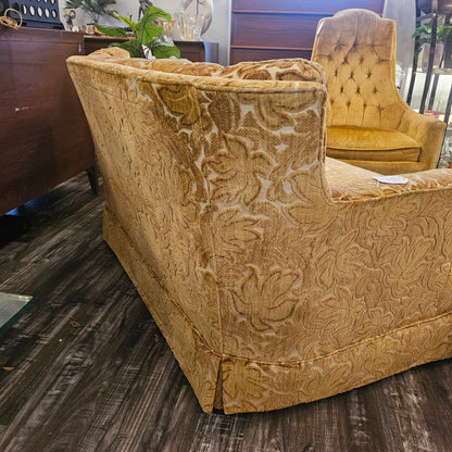 Vintage Hollywood Regency Velvet Loveseat