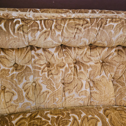 Vintage Hollywood Regency Velvet Loveseat