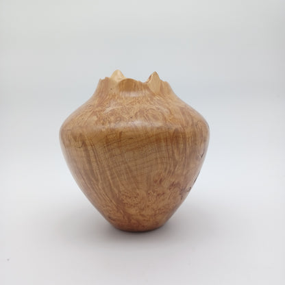 Live Edge Wood Hand Carved Signed Urn Bowl