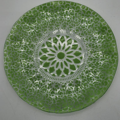 Vintage Glass Fusion Plates  Green